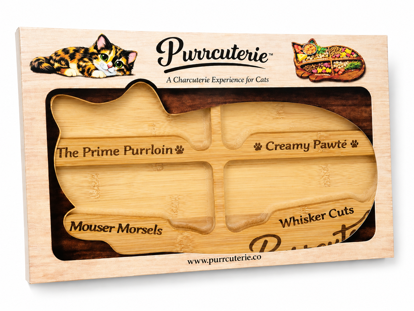 Purrcuterie™ Bamboo Cat Charcuterie Board
